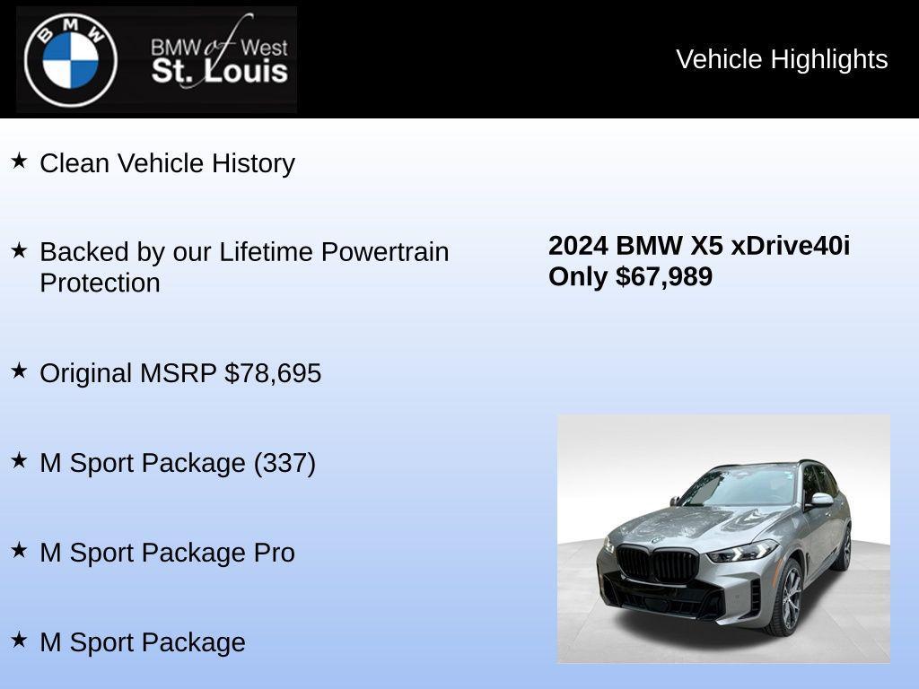 used 2024 BMW X5 car, priced at $64,959