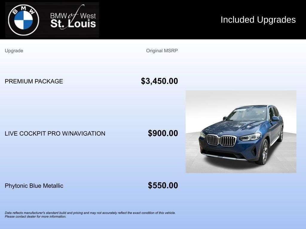 used 2022 BMW X3 car, priced at $32,149