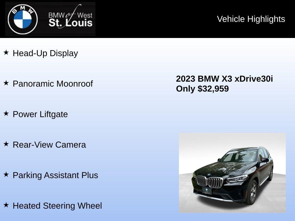 used 2023 BMW X3 car, priced at $32,959