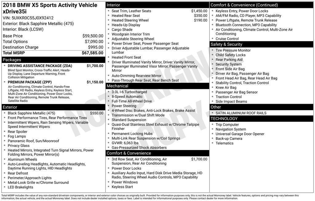 used 2018 BMW X5 car, priced at $20,776