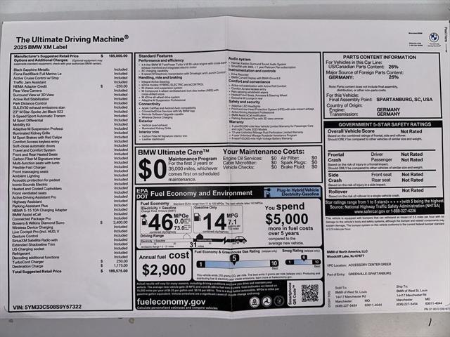 new 2025 BMW XM car, priced at $189,575