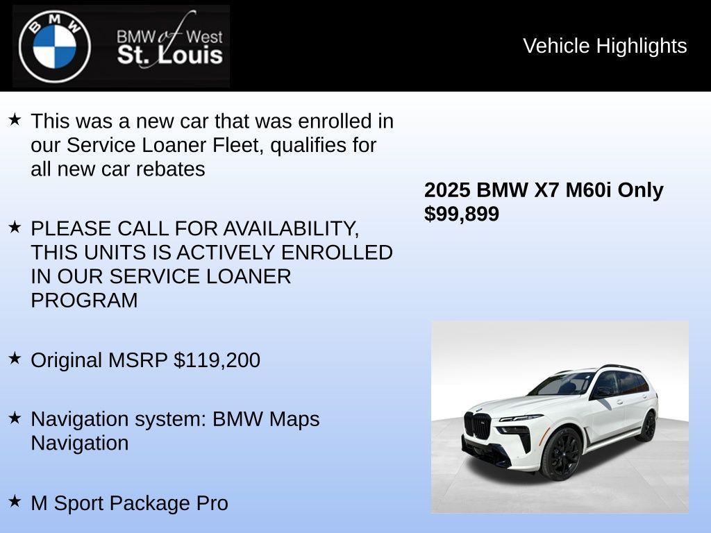 used 2025 BMW X7 car, priced at $99,899