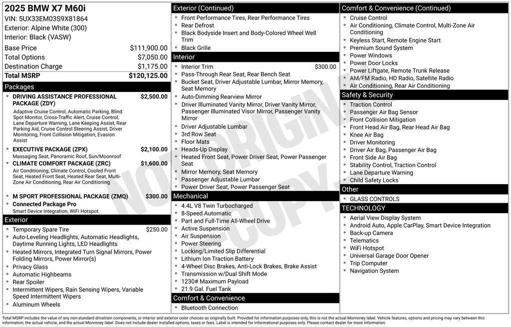 used 2025 BMW X7 car, priced at $99,899