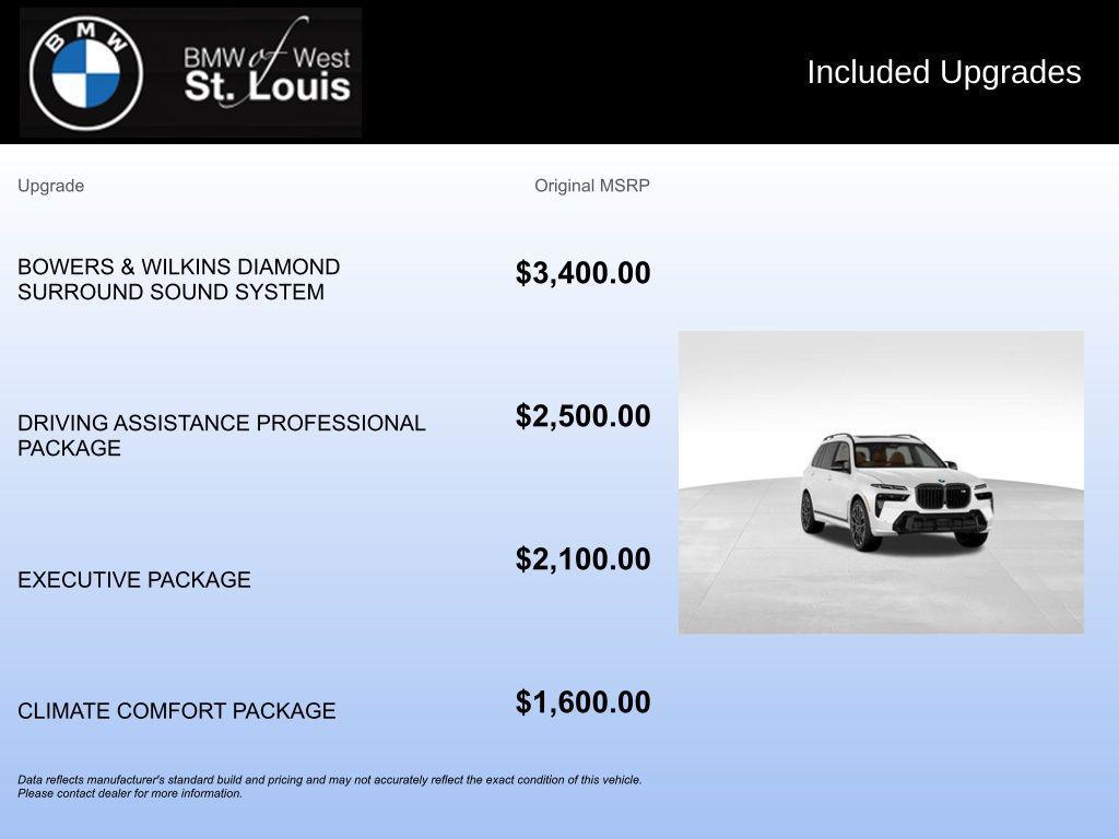 new 2026 BMW X7 car, priced at $125,315