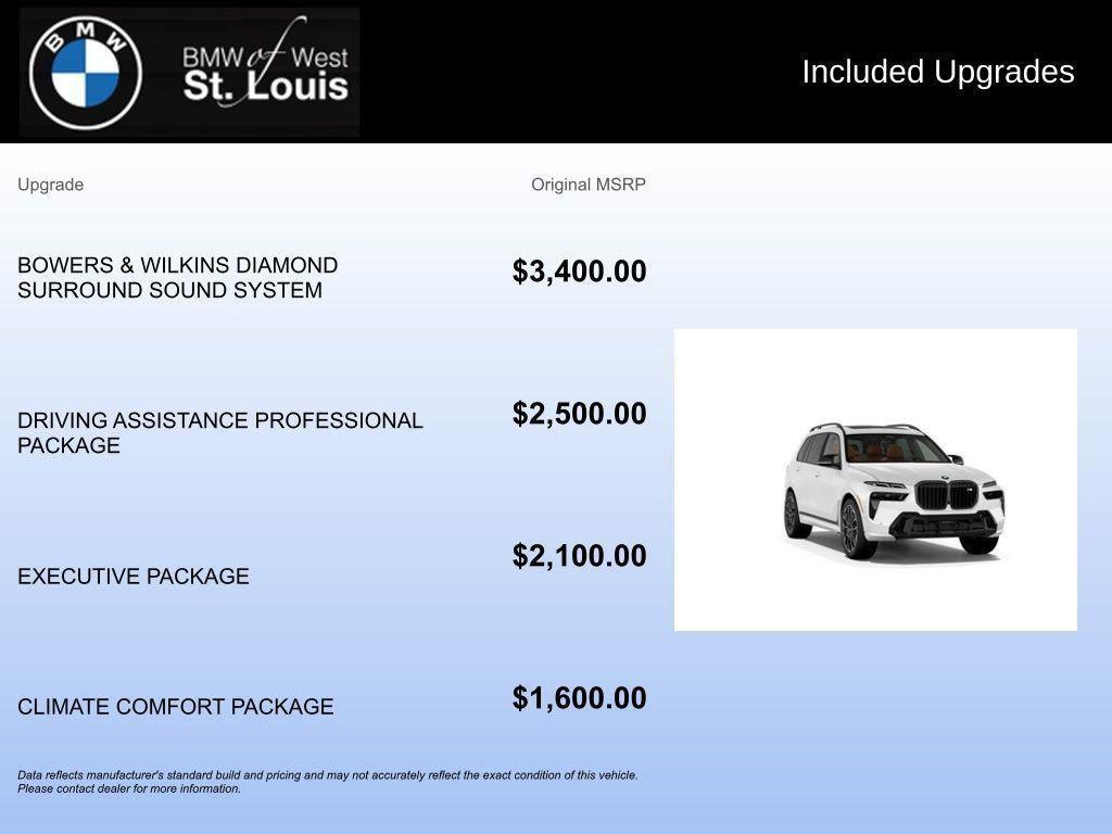 new 2026 BMW X7 car, priced at $125,315