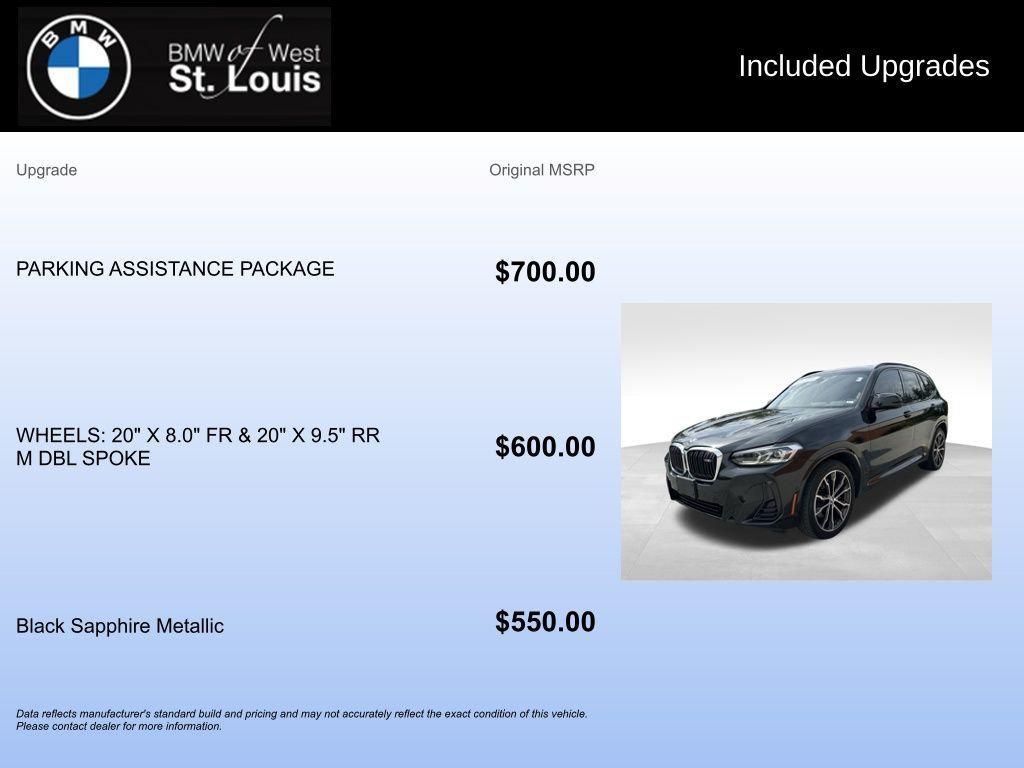 used 2022 BMW X3 car, priced at $38,485