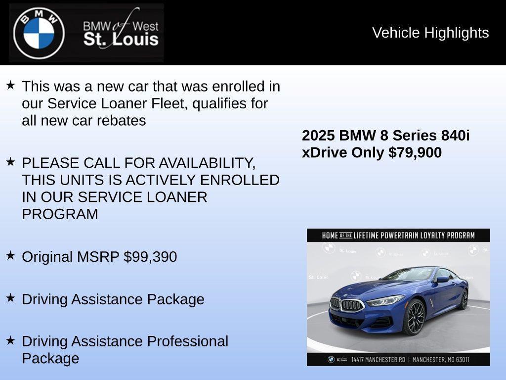 used 2025 BMW 840 car, priced at $79,900