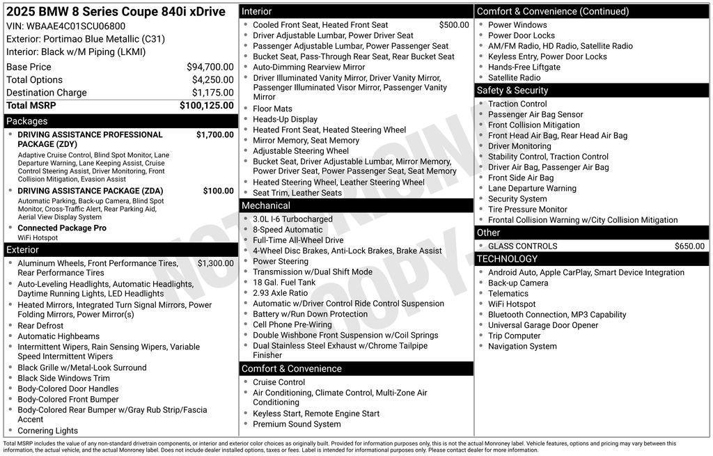 used 2025 BMW 840 car, priced at $79,900