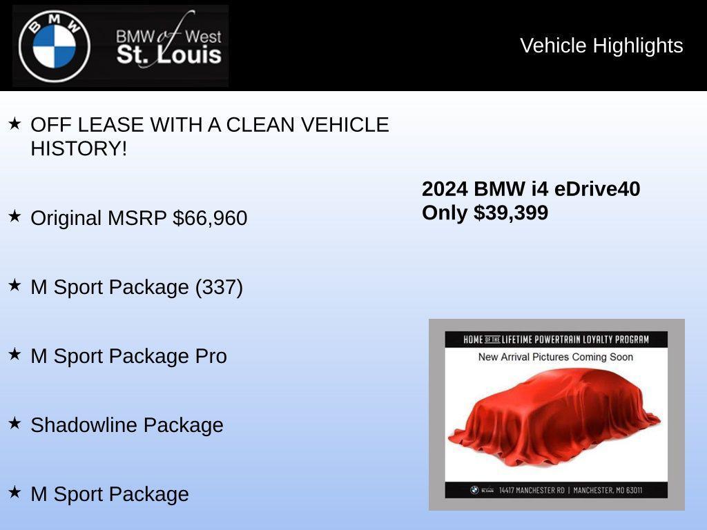 used 2024 BMW i4 Gran Coupe car, priced at $38,885