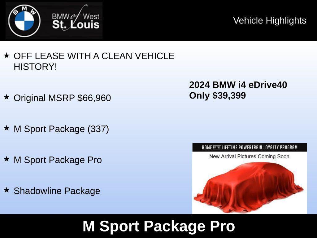 used 2024 BMW i4 Gran Coupe car, priced at $38,885