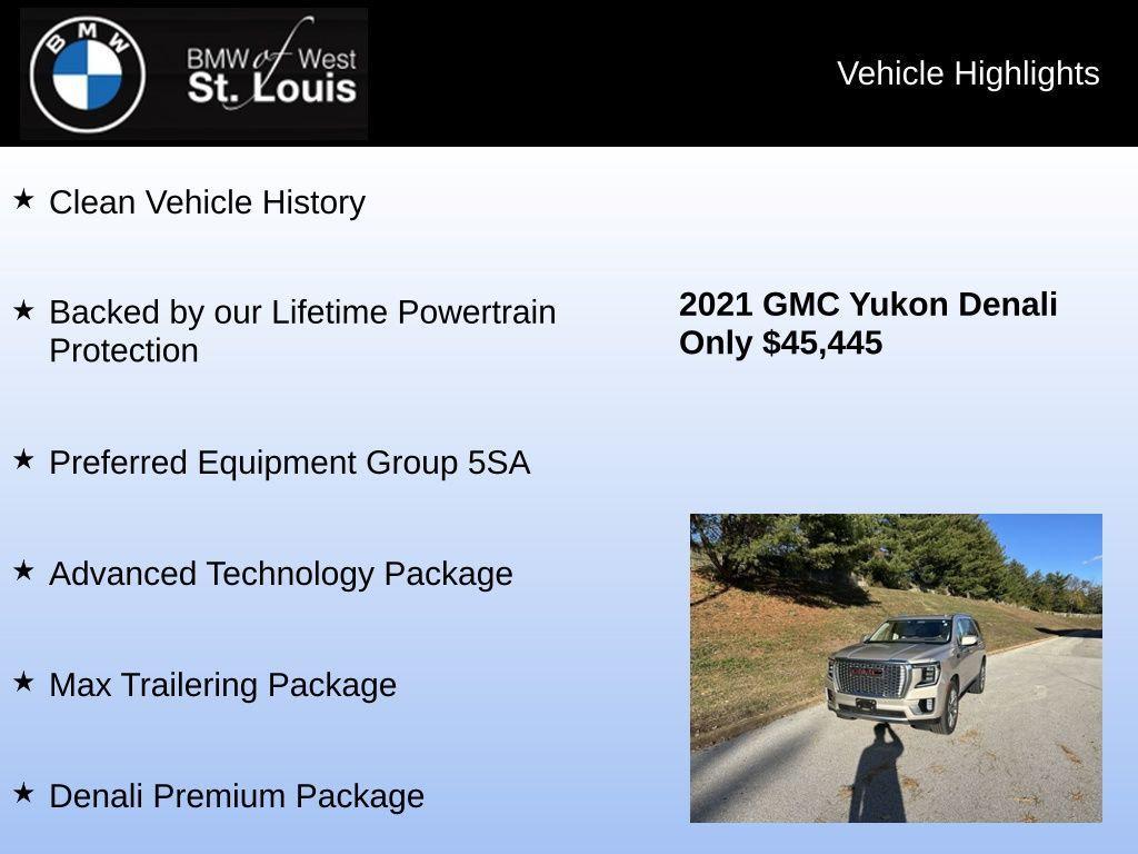 used 2021 GMC Yukon car, priced at $45,445