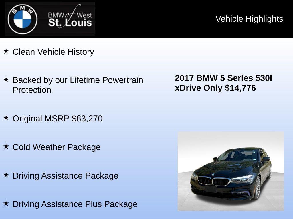 used 2017 BMW 530 car, priced at $14,776