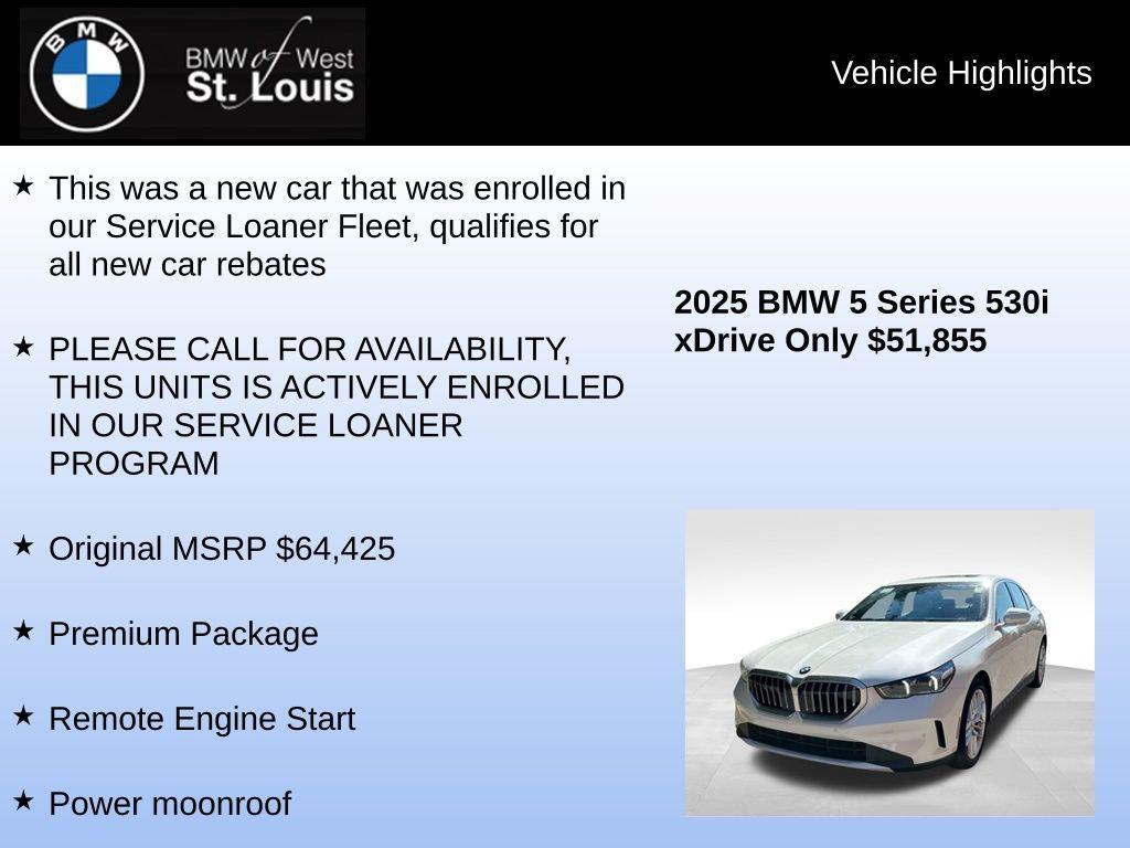used 2025 BMW 530 car, priced at $51,855