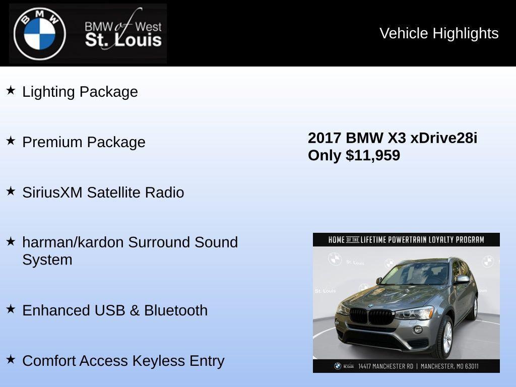 used 2017 BMW X3 car, priced at $11,959