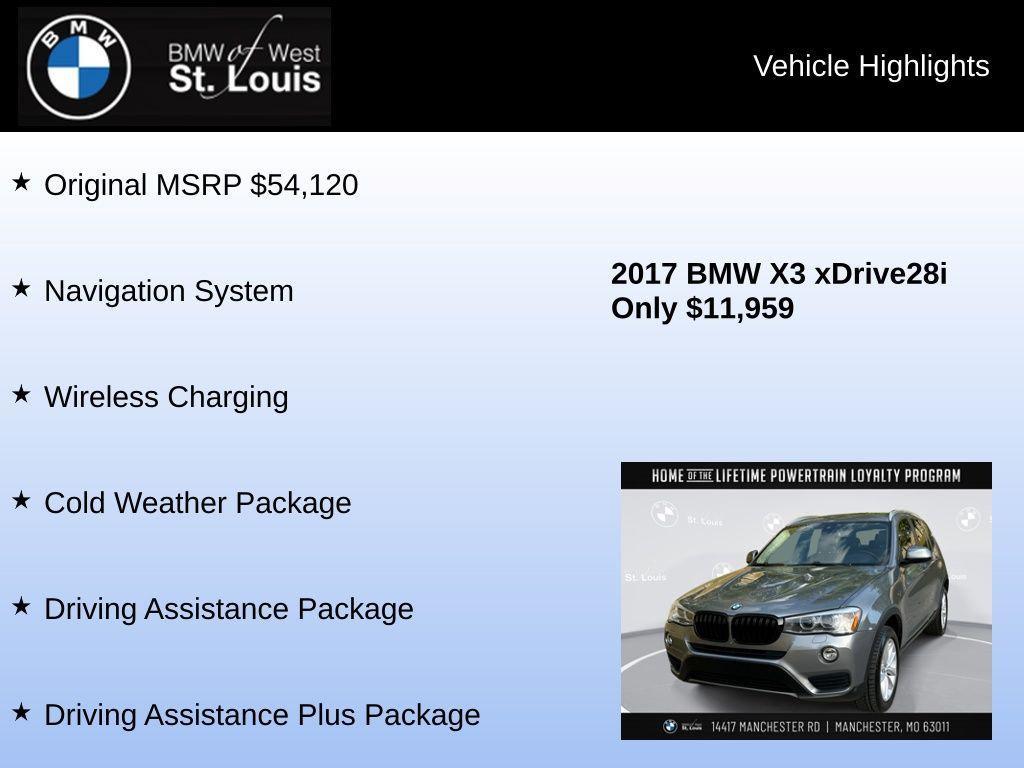 used 2017 BMW X3 car, priced at $11,959