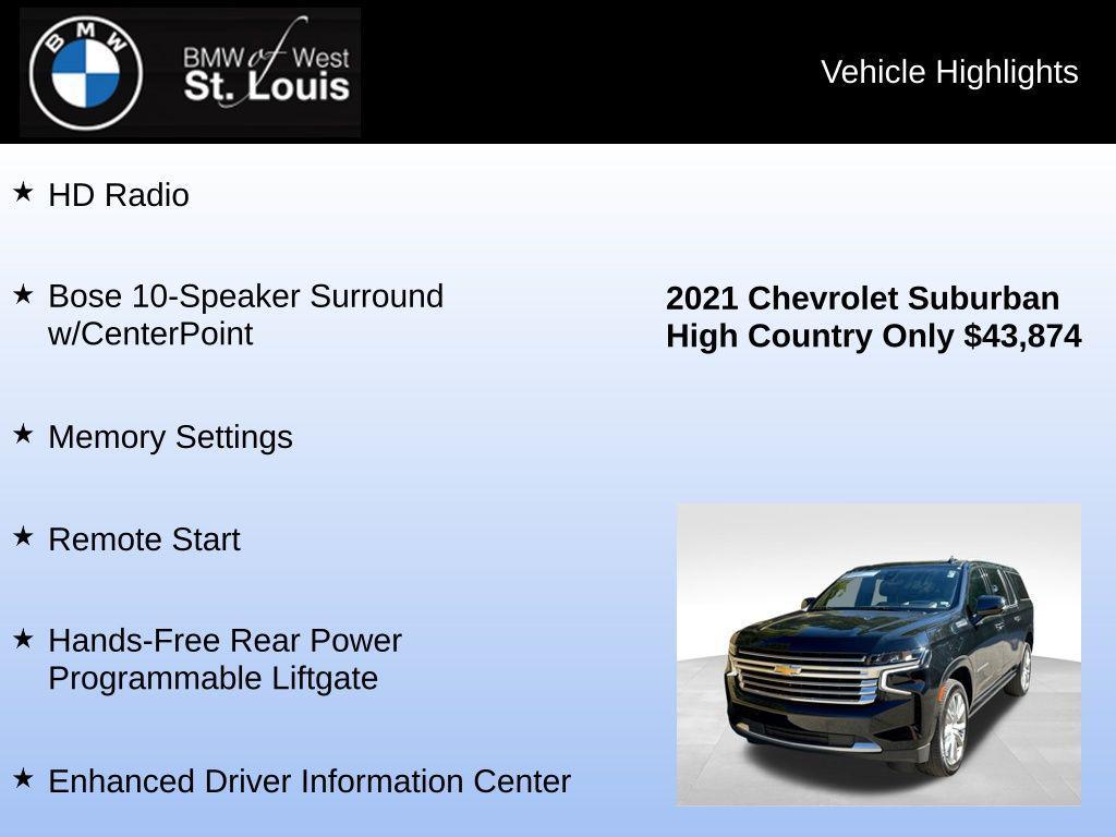 used 2021 Chevrolet Suburban car, priced at $43,874
