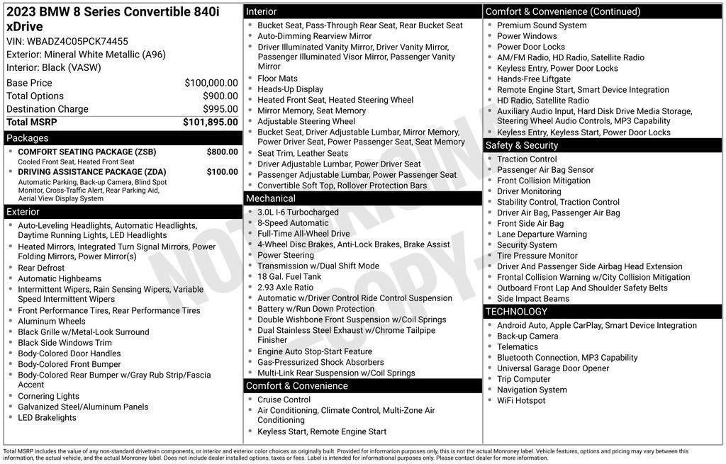 used 2023 BMW 840 car, priced at $52,776