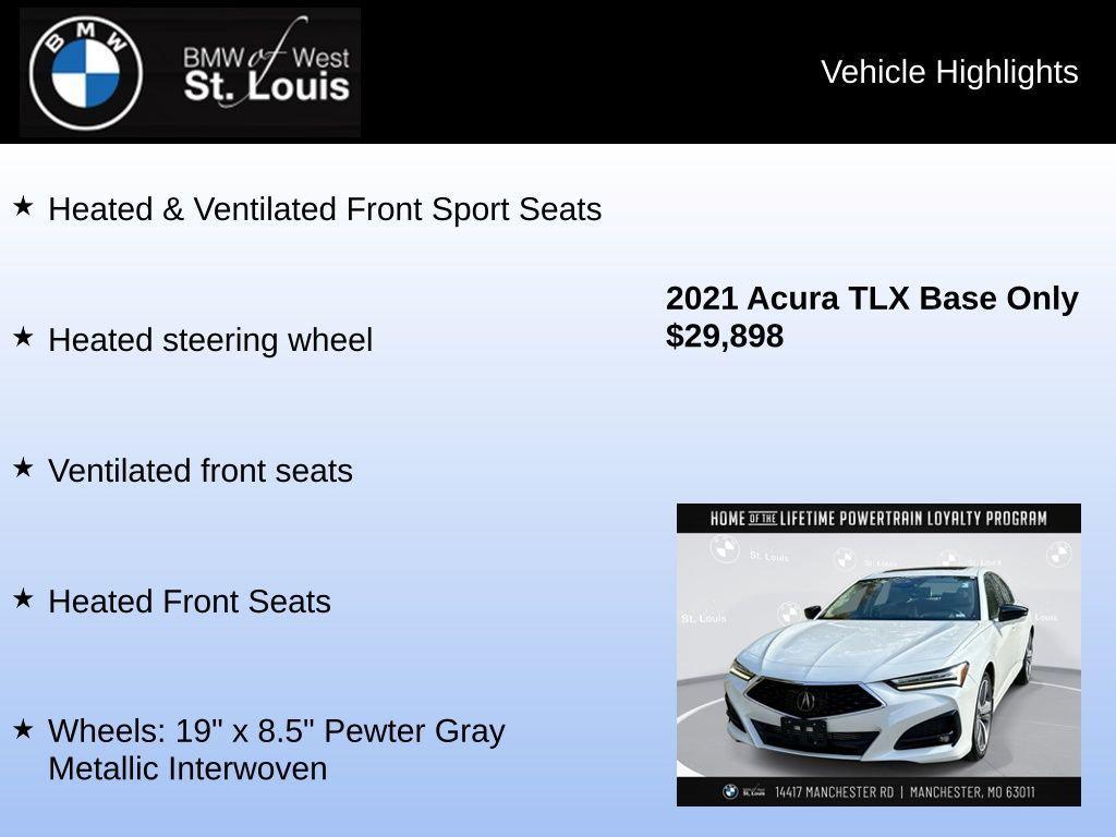 used 2021 Acura TLX car, priced at $29,545