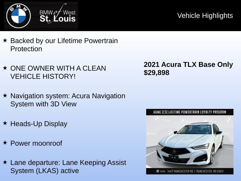 used 2021 Acura TLX car, priced at $29,545