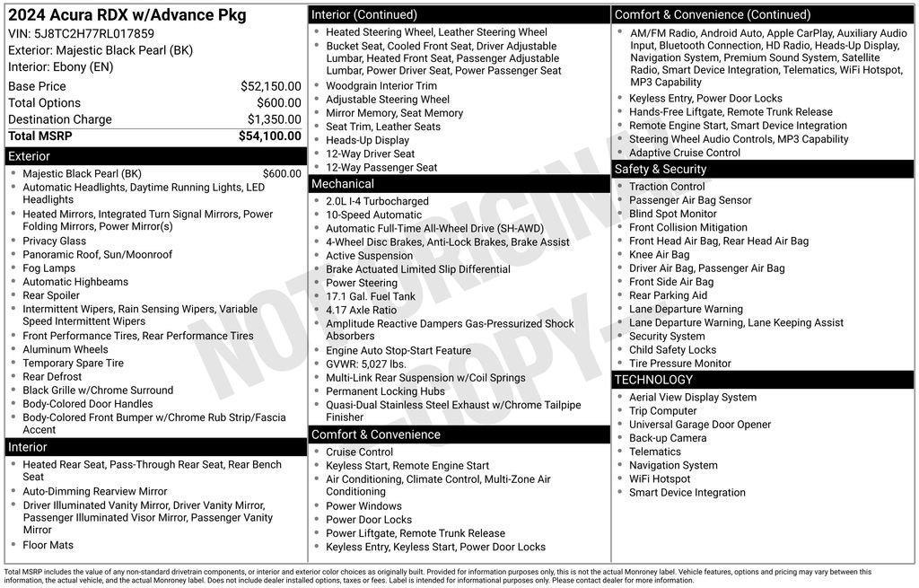 used 2024 Acura RDX car, priced at $41,855