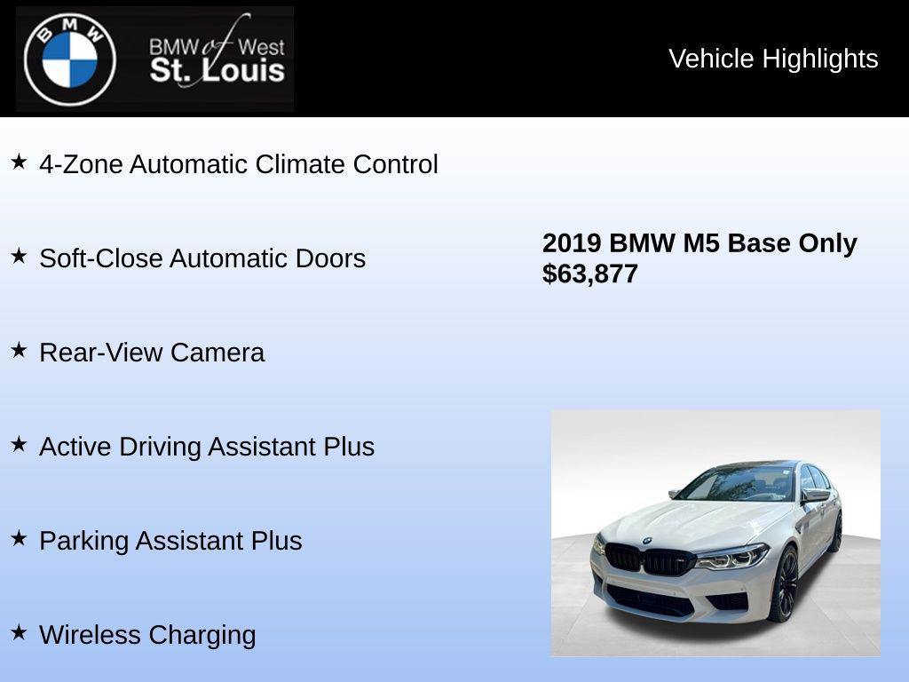 used 2019 BMW M5 car, priced at $63,877