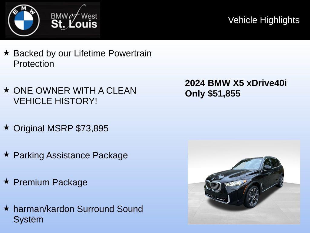 used 2024 BMW X5 car, priced at $51,855