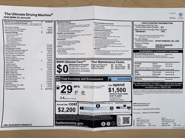 new 2025 BMW X3 car, priced at $56,910