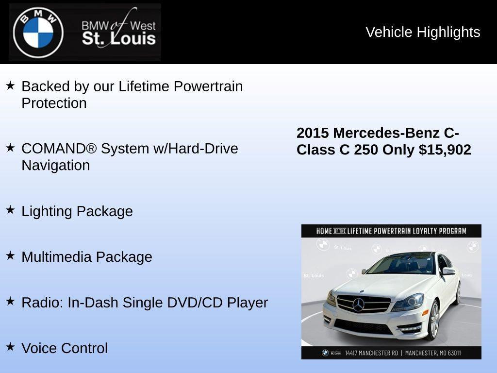 used 2015 Mercedes-Benz C-Class car, priced at $15,902