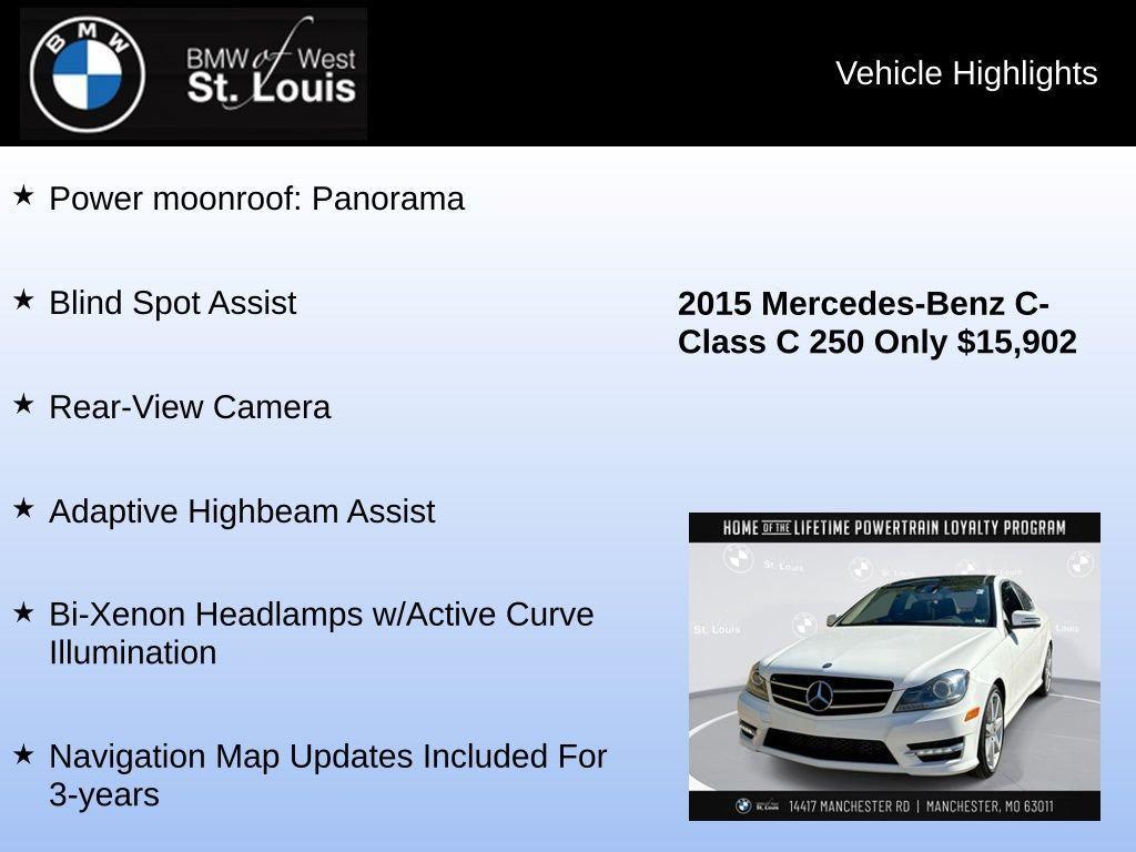 used 2015 Mercedes-Benz C-Class car, priced at $15,902
