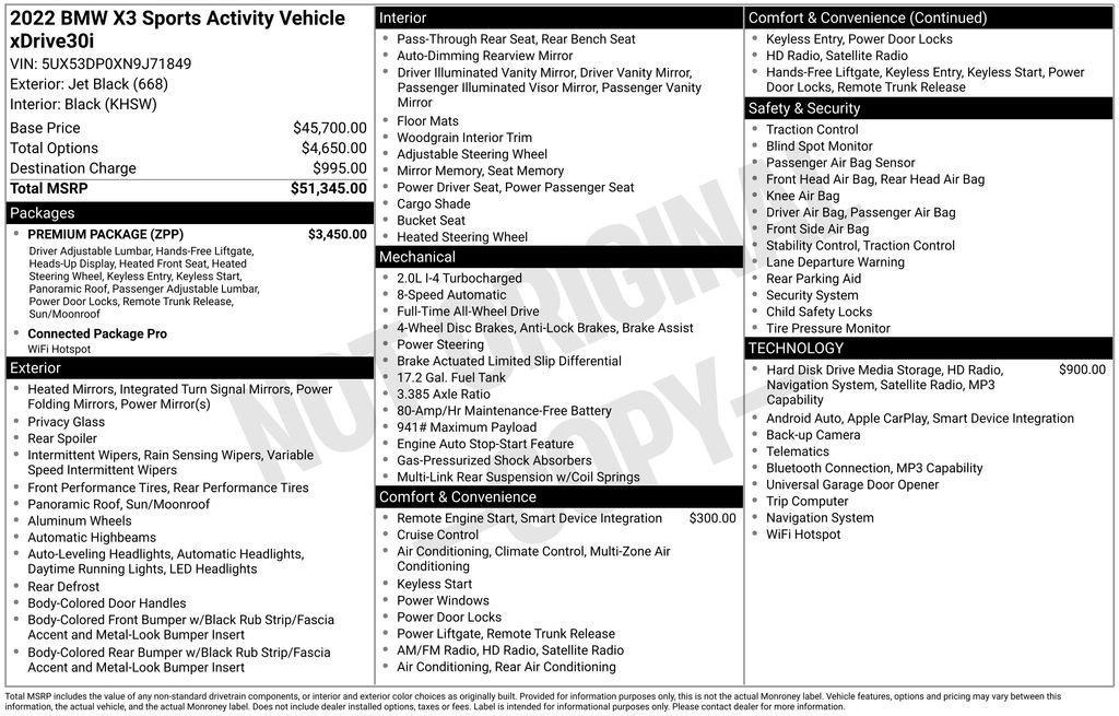 used 2022 BMW X3 car, priced at $29,959