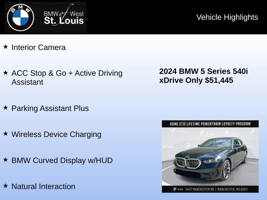 used 2024 BMW 540 car, priced at $51,445