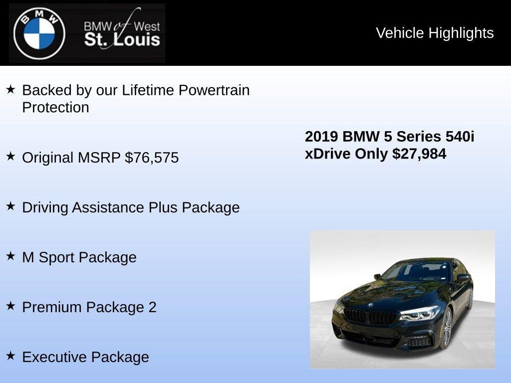 used 2019 BMW 540 car, priced at $27,984