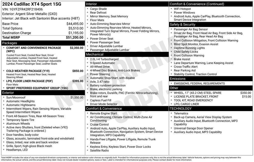 used 2024 Cadillac XT4 car, priced at $37,776