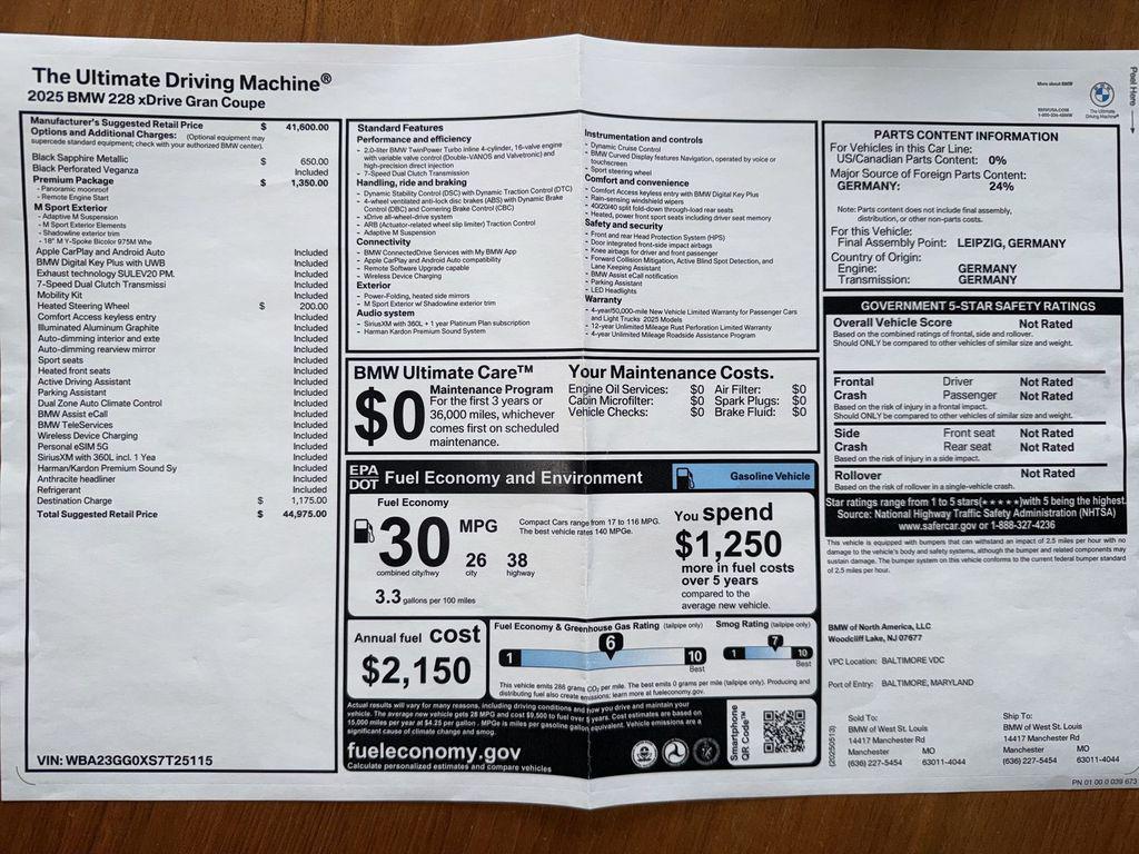 used 2025 BMW 228 Gran Coupe car, priced at $40,475