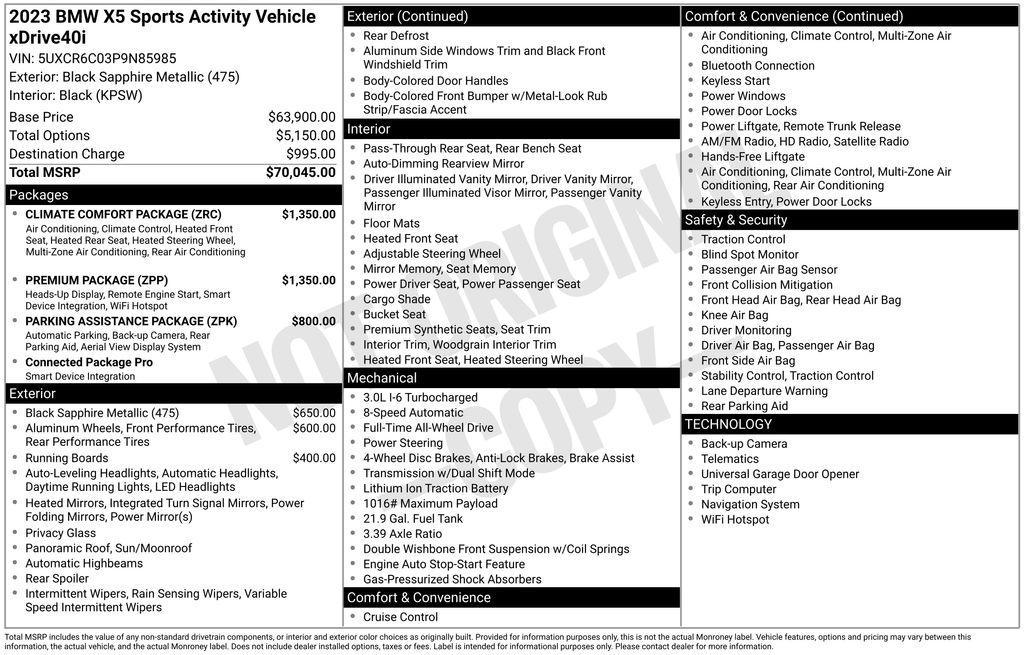 used 2023 BMW X5 car, priced at $44,989