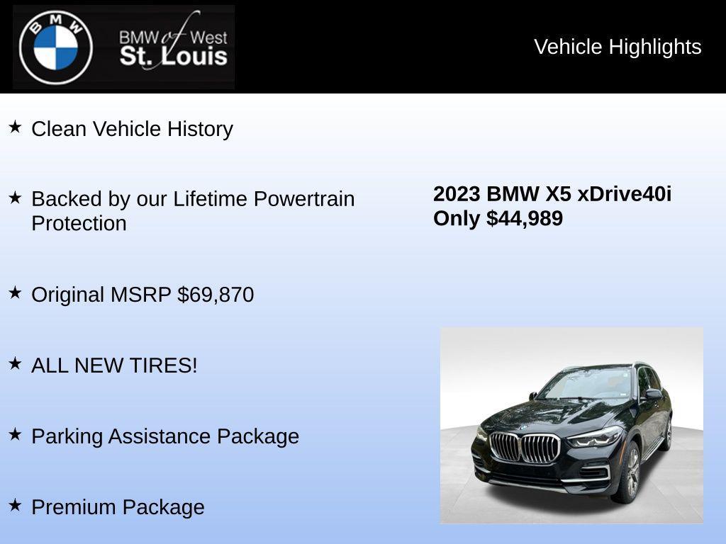 used 2023 BMW X5 car, priced at $44,989