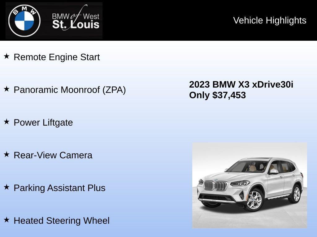 used 2023 BMW X3 car, priced at $37,453