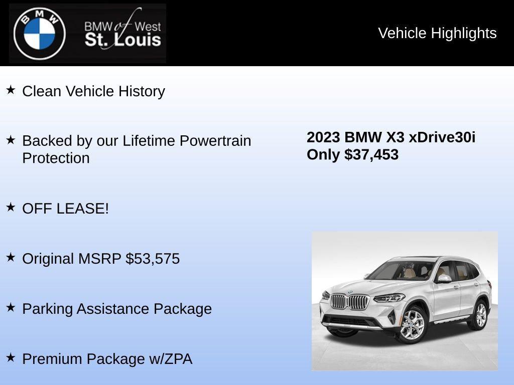 used 2023 BMW X3 car, priced at $37,453