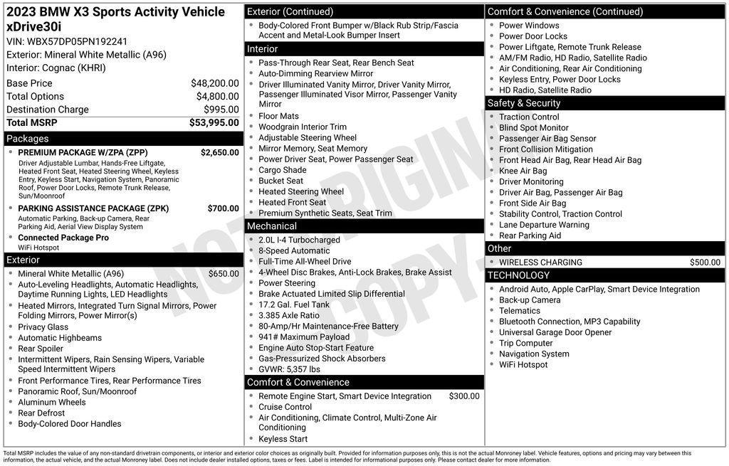 used 2023 BMW X3 car, priced at $37,453