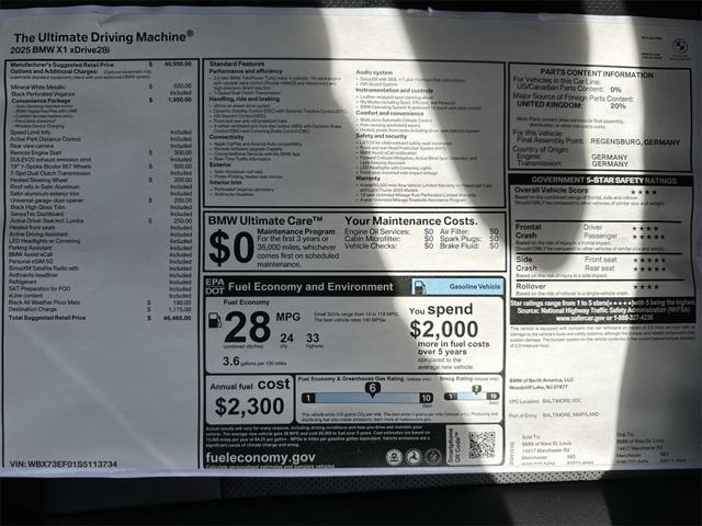 new 2025 BMW X1 car, priced at $46,465