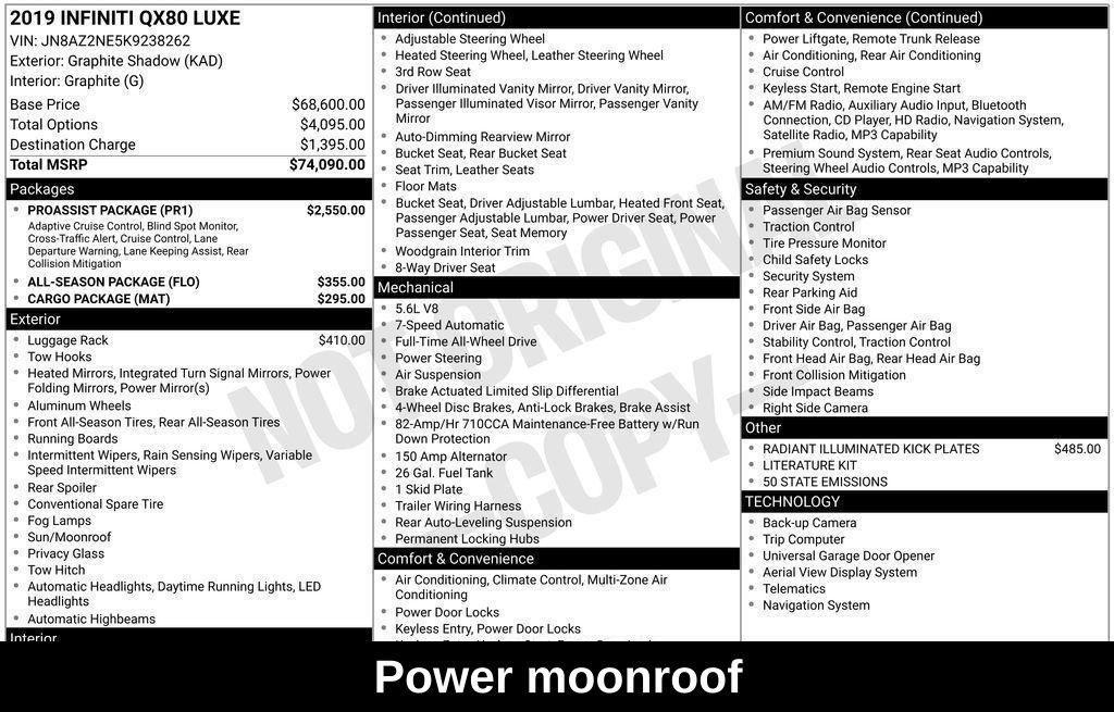 used 2019 INFINITI QX80 car, priced at $21,855