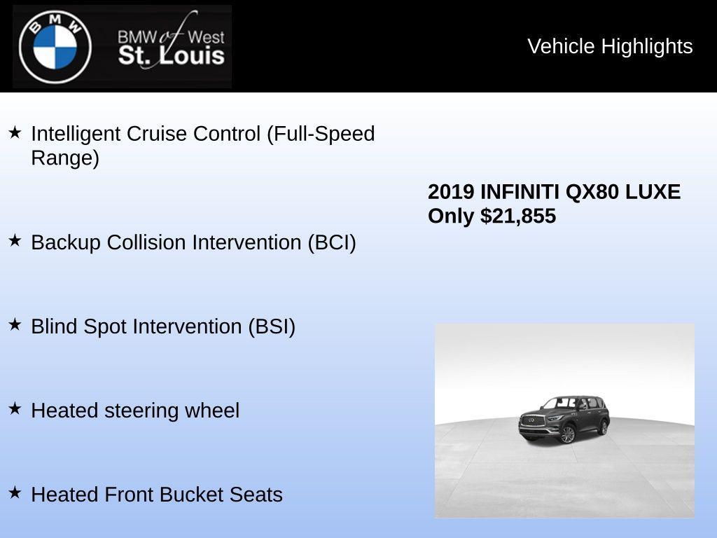 used 2019 INFINITI QX80 car, priced at $21,855
