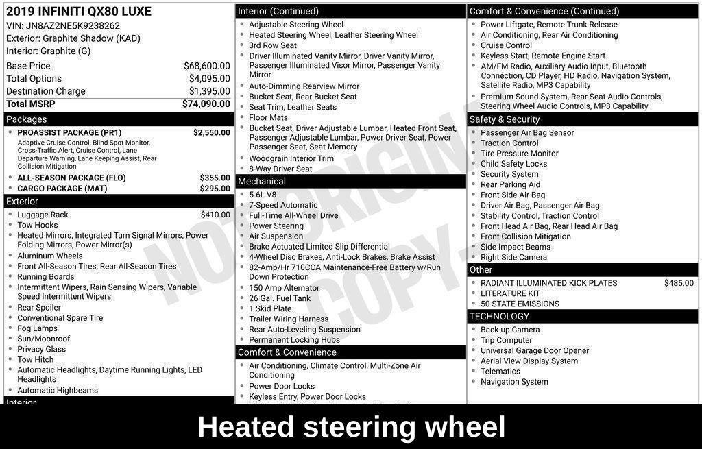 used 2019 INFINITI QX80 car, priced at $21,855