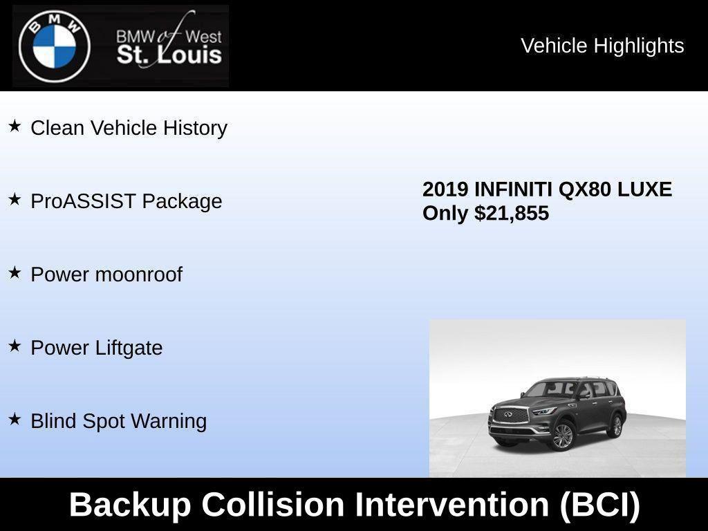 used 2019 INFINITI QX80 car, priced at $21,855