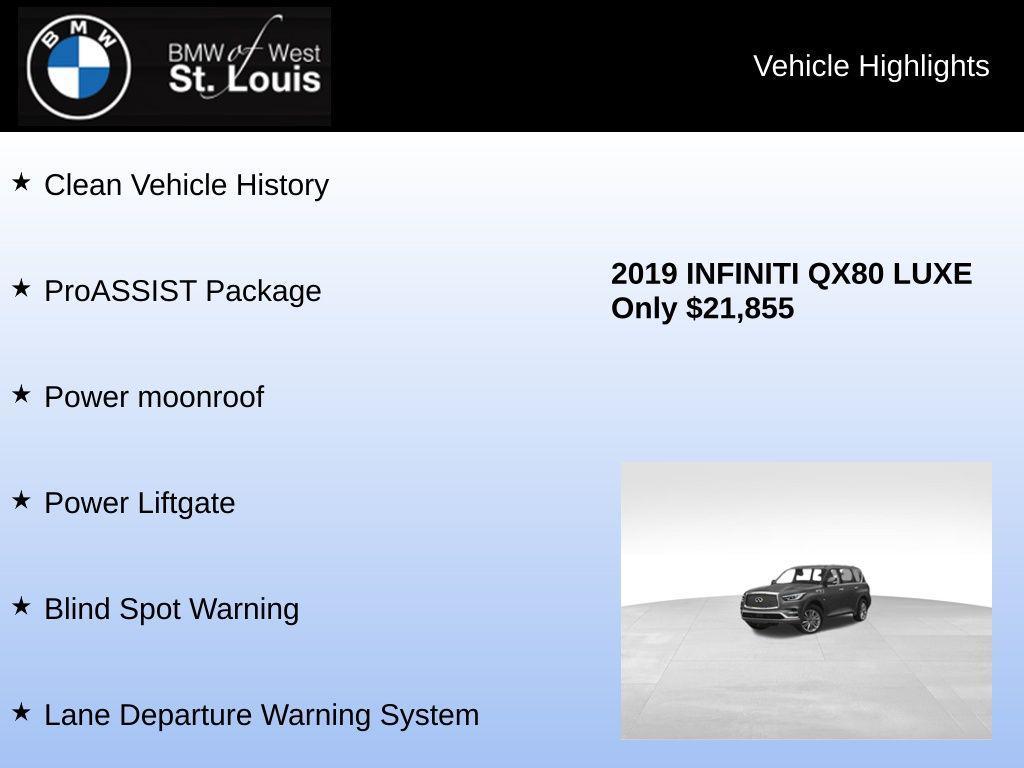 used 2019 INFINITI QX80 car, priced at $21,855