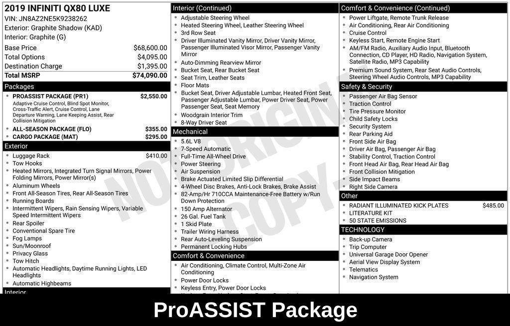 used 2019 INFINITI QX80 car, priced at $21,855