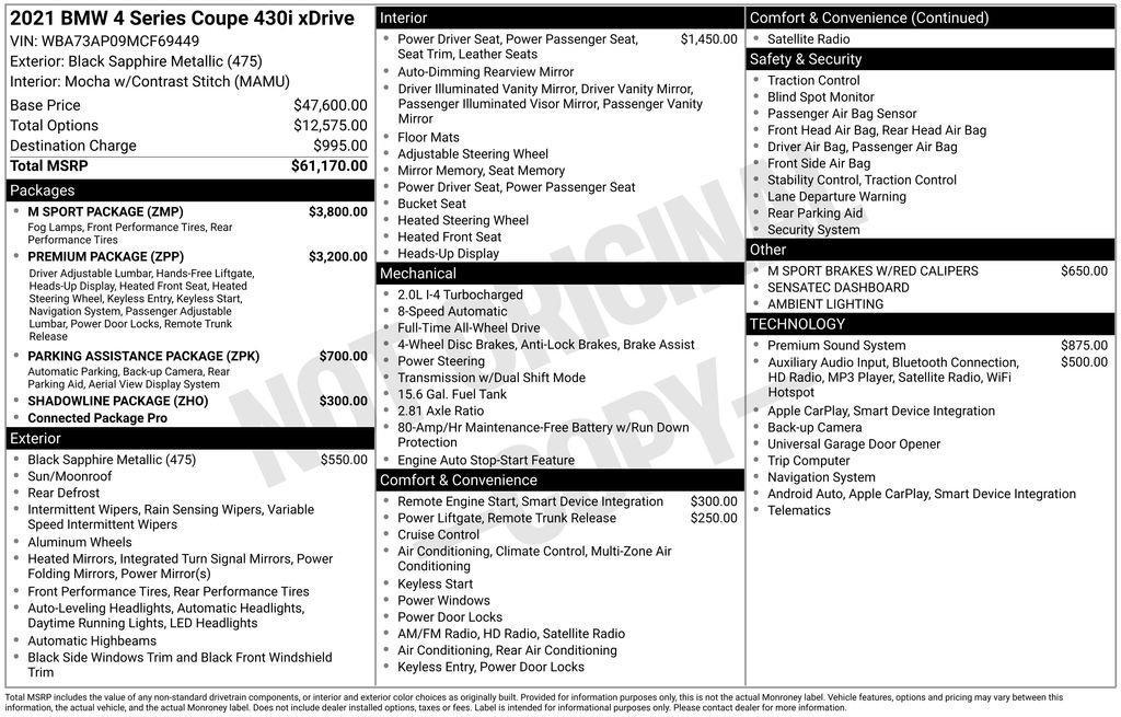 used 2021 BMW 430 car, priced at $30,959