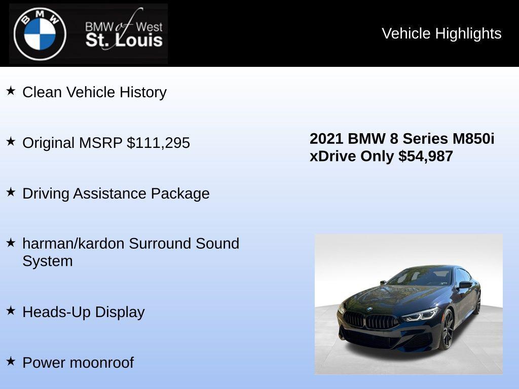 used 2021 BMW M850 Gran Coupe car, priced at $54,987