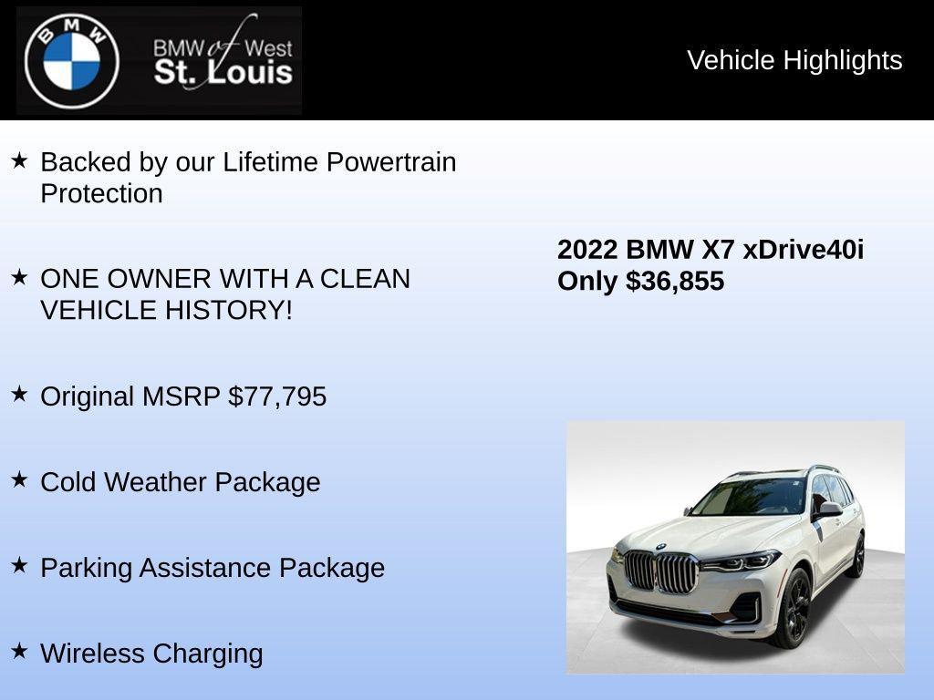 used 2022 BMW X7 car, priced at $36,855