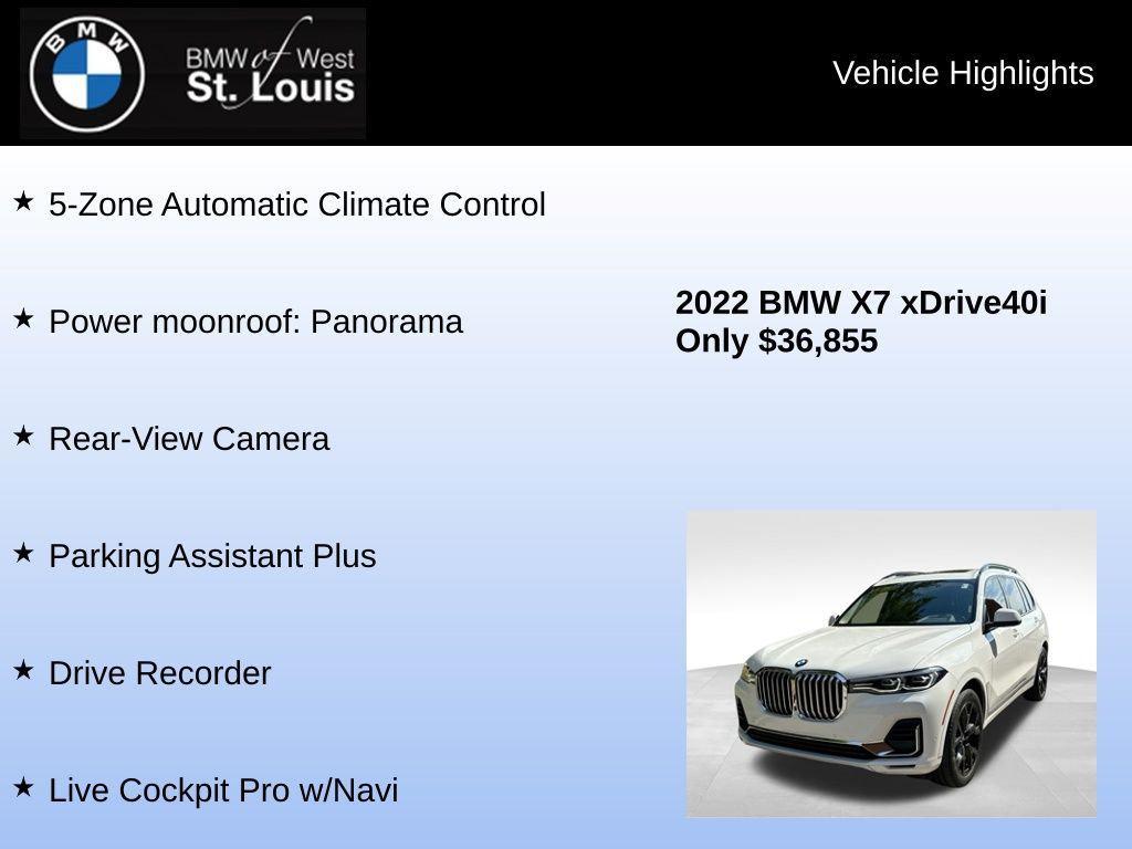 used 2022 BMW X7 car, priced at $36,855